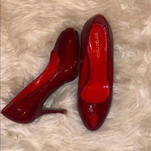 Sergio Rossi red heels with peep toe